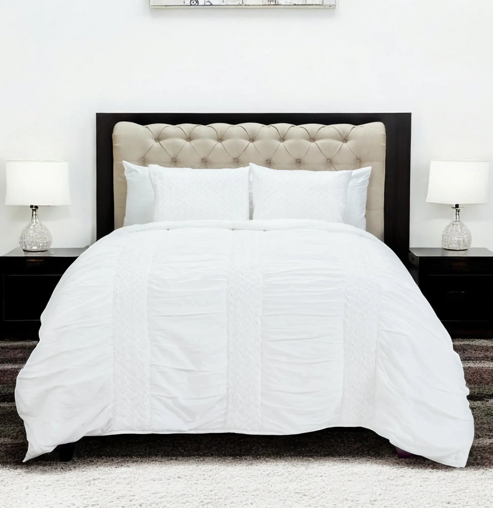 White Queen 100% Cotton 300 Thread Count Machine Washable Down Alternative Comforter - Homeroots - Flyclothing LLC