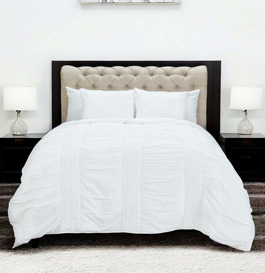 White Queen 100% Cotton 300 Thread Count Machine Washable Down Alternative Comforter - Homeroots - Flyclothing LLC
