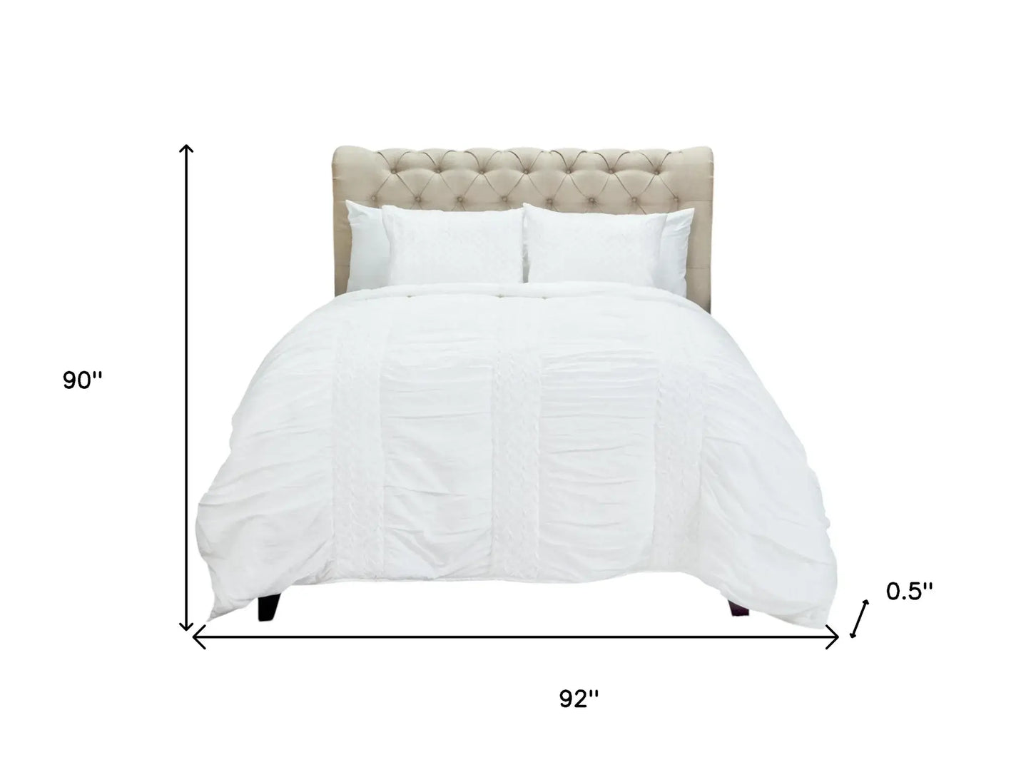 White Queen 100% Cotton 300 Thread Count Machine Washable Down Alternative Comforter - Homeroots - Flyclothing LLC