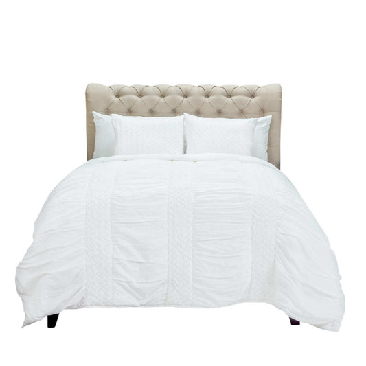 White Queen 100% Cotton 300 Thread Count Machine Washable Down Alternative Comforter - Homeroots - Flyclothing LLC