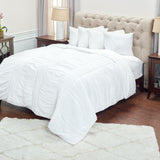 White Twin 100% Cotton 300 Thread Count Machine Washable Down Alternative Comforter - Homeroots