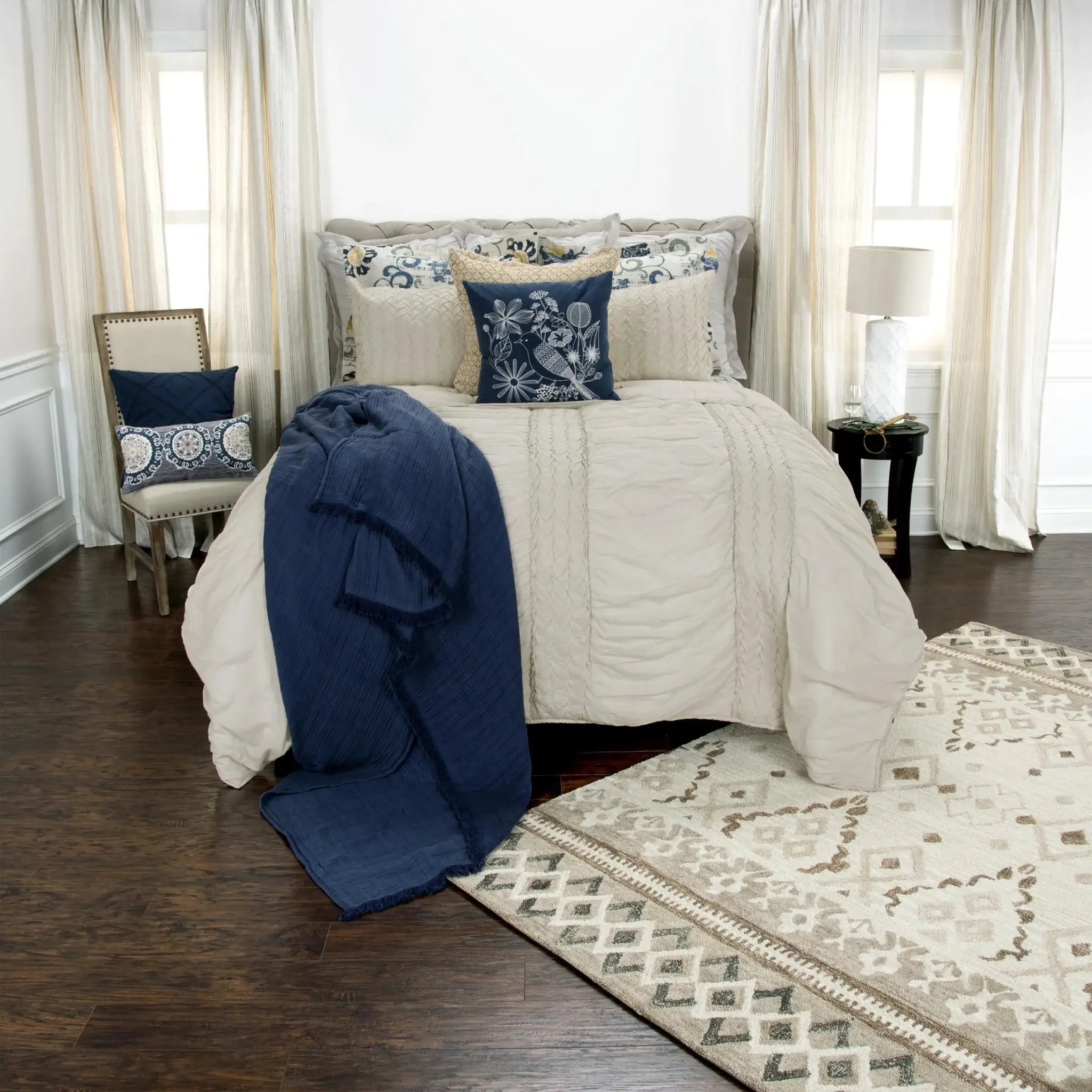 Natural Queen 100% Cotton 300 Thread Count Washable Down Alternative Comforter - Homeroots - Flyclothing LLC