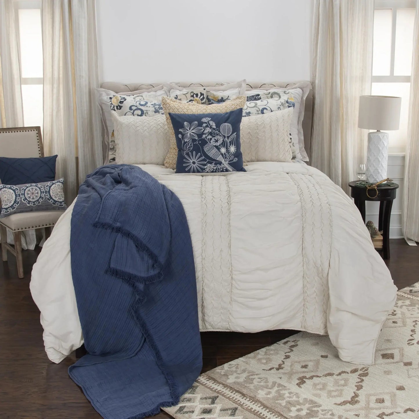 Natural Queen 100% Cotton 300 Thread Count Washable Down Alternative Comforter - Homeroots - Flyclothing LLC