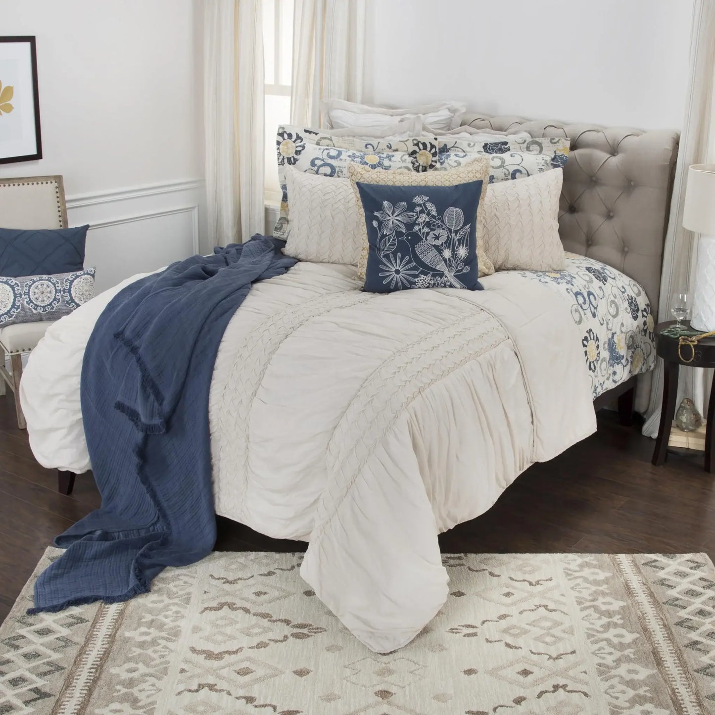 Natural Queen 100% Cotton 300 Thread Count Washable Down Alternative Comforter - Homeroots - Flyclothing LLC
