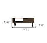 40" Brown And Black Coffee Table With Drawer And Shelf - Homeroots - Flyclothing LLC