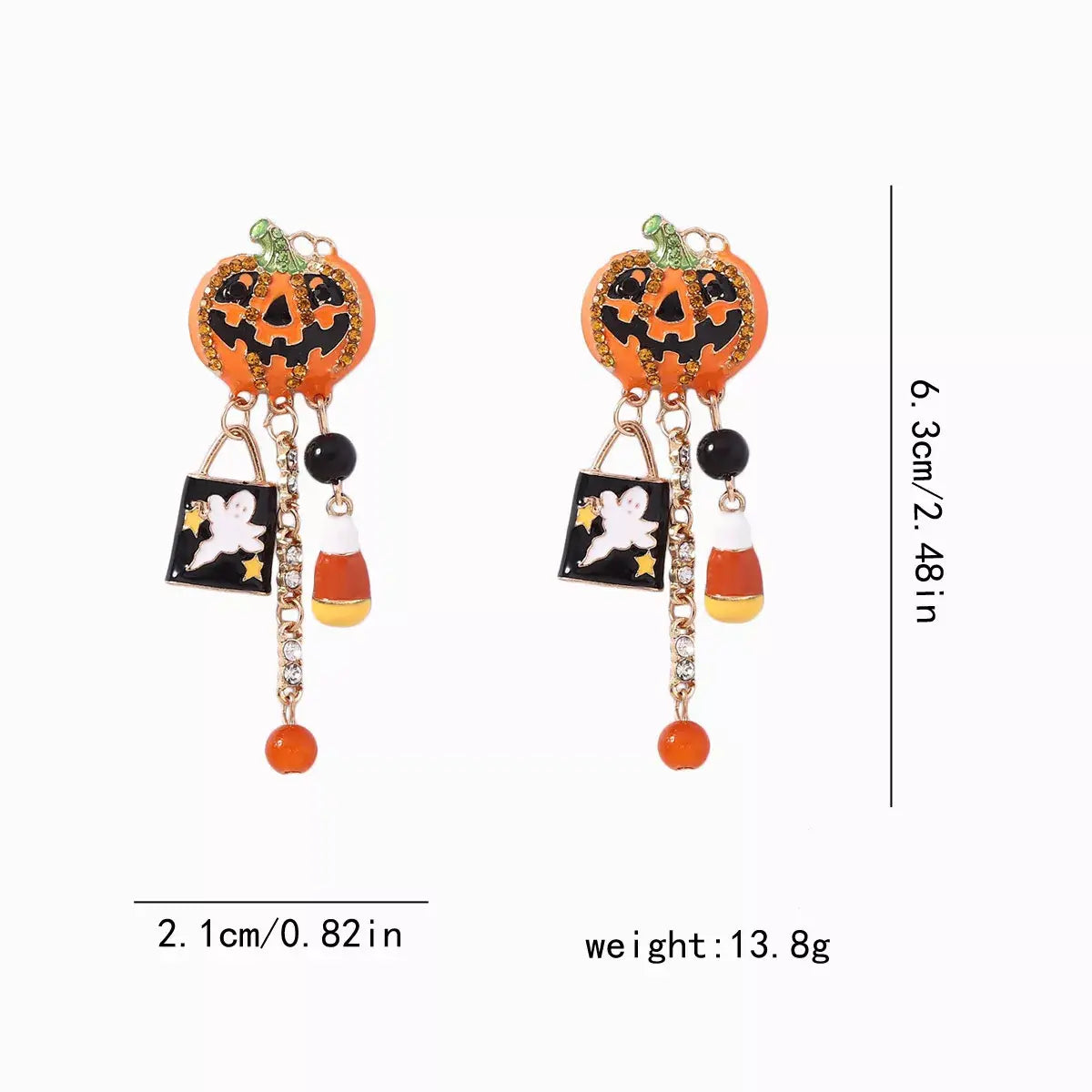 Halloween Pumpkin Ghost Dangle Earrings - Trendsi - Flyclothing LLC