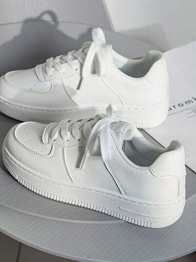 Lace Up Round Toe Platform Shoes - Trendsi - Flyclothing LLC