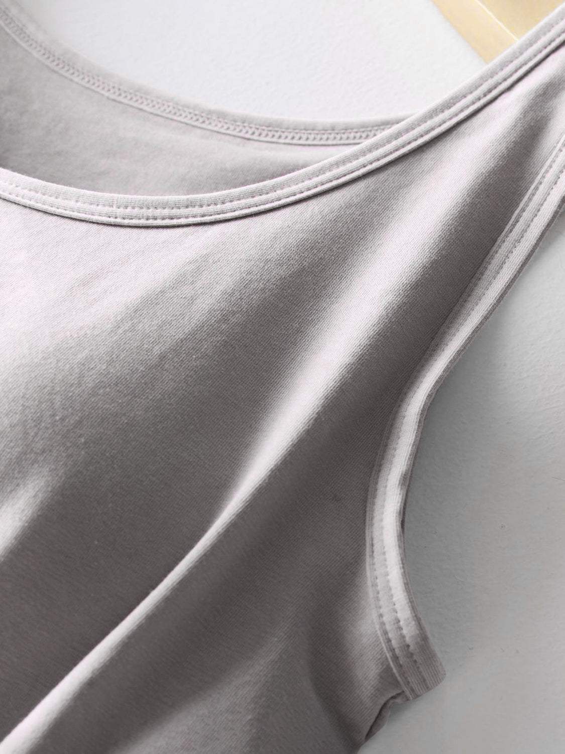 Round Neck Tank with Bra - Trendsi - Flyclothing LLC