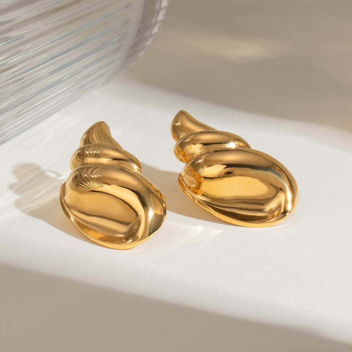 18K Gold-Plated Conch Earrings - Trendsi - Flyclothing LLC