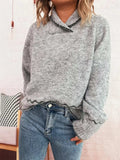 Ribbed Contrast Trim Long Sleeve Sweater - Trendsi - Flyclothing LLC