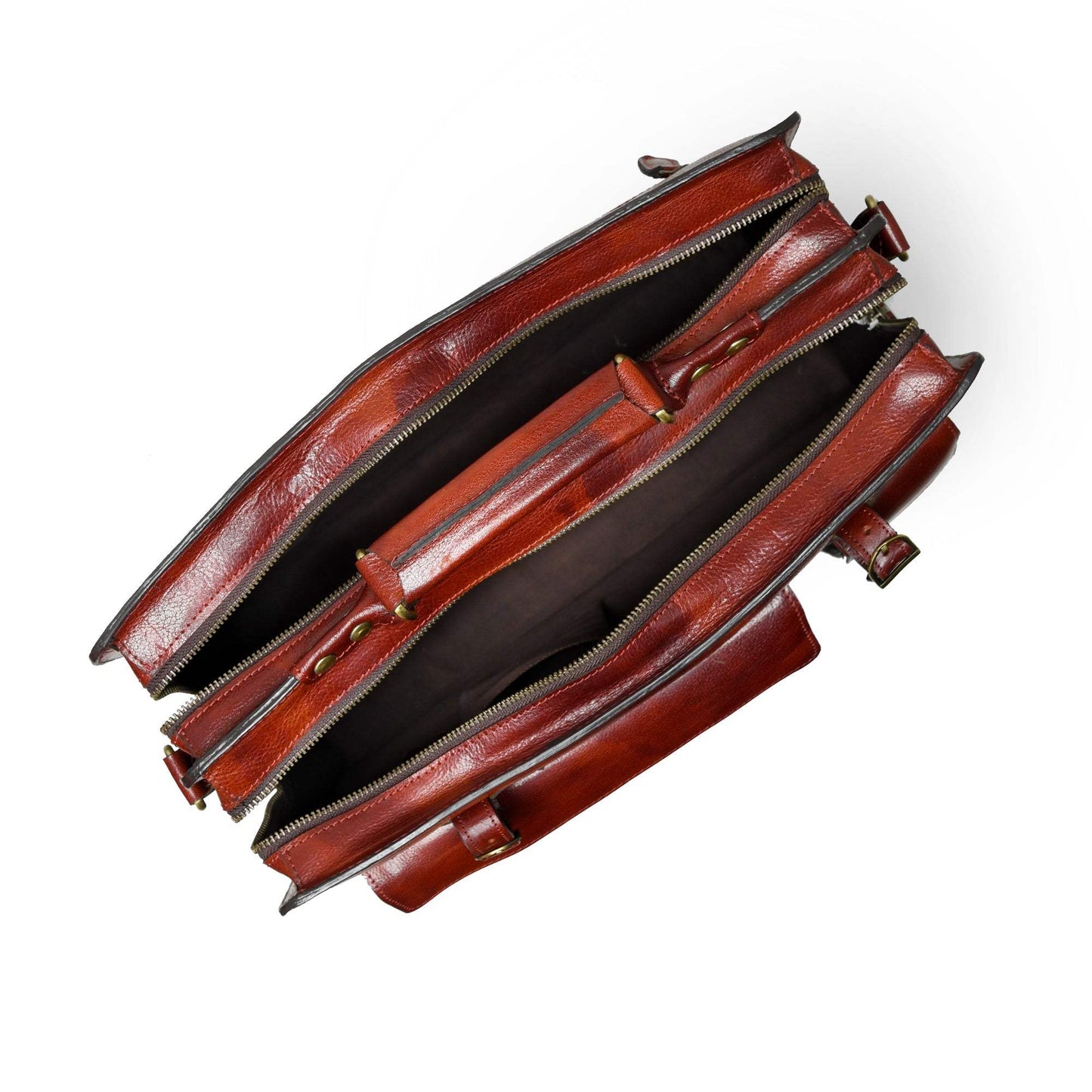Tuscany Italian Leather Briefcase, Tan - Classy Leather Bags - Flyclothing LLC