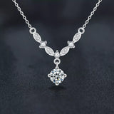 1 Carat Moissanite 925 Sterling Silver Necklace - Trendsi - Flyclothing LLC