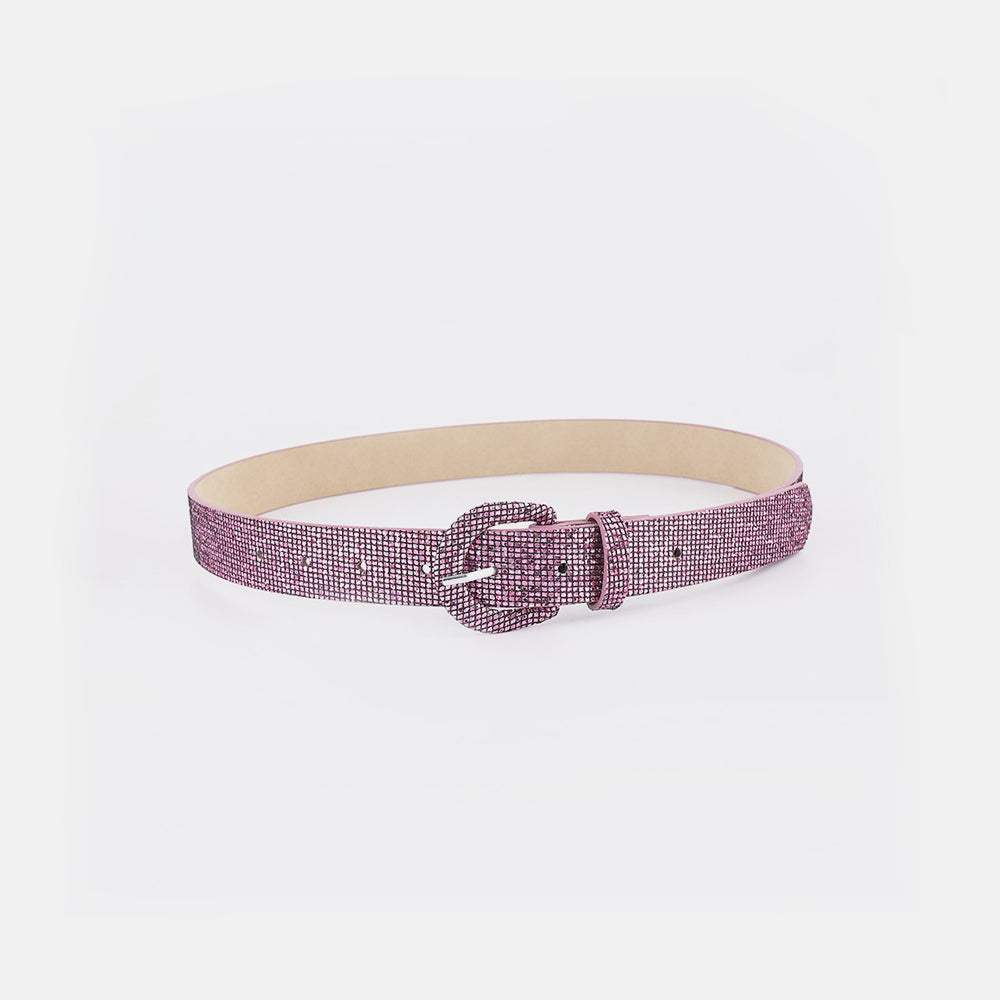 Sequin PU Leather Belt - Trendsi - Flyclothing LLC