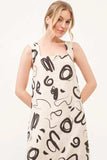 And The Why Square Neck Abstract Printed Maxi Dress - Trendsi - Flyclothing LLC