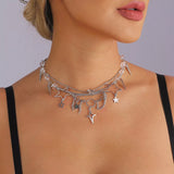 Gothic Star and Cross Charm Choker Necklace - Trendsi - Flyclothing LLC