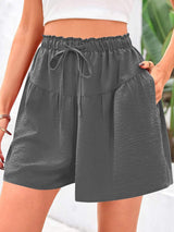 Full Size Casual Drawstring High Waist Relaxed Shorts Plus Size - Trendsi - Flyclothing LLC