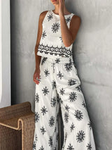 Printed Tank and Pants Set - Trendsi - Flyclothing LLC