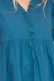 Umgee USA Full Size Lace Detail Puff Sleeve Mini Dress Plus Size - Trendsi