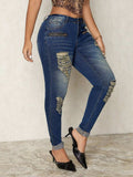 Distressed Skinny Jeans - Trendsi - Flyclothing LLC