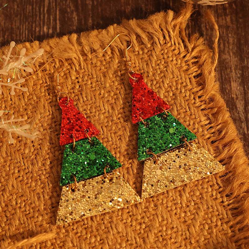 PU Leather Sequin Earrings - Trendsi - Flyclothing LLC