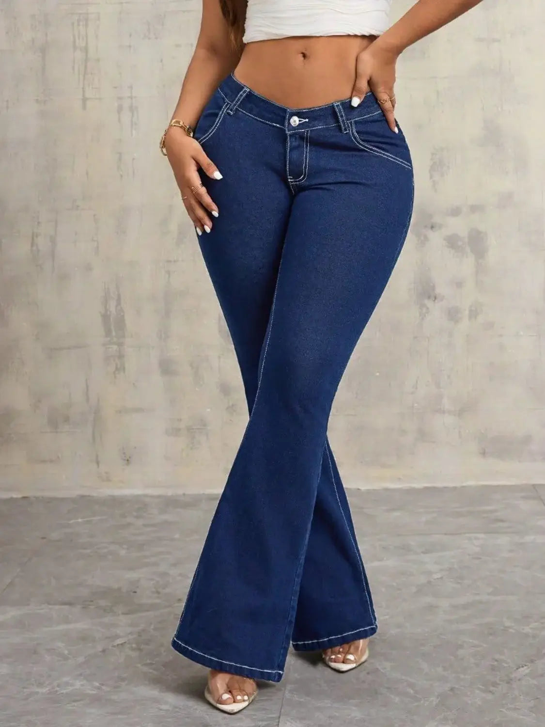 Flare Jeans with Pockets - Trendsi - Flyclothing LLC
