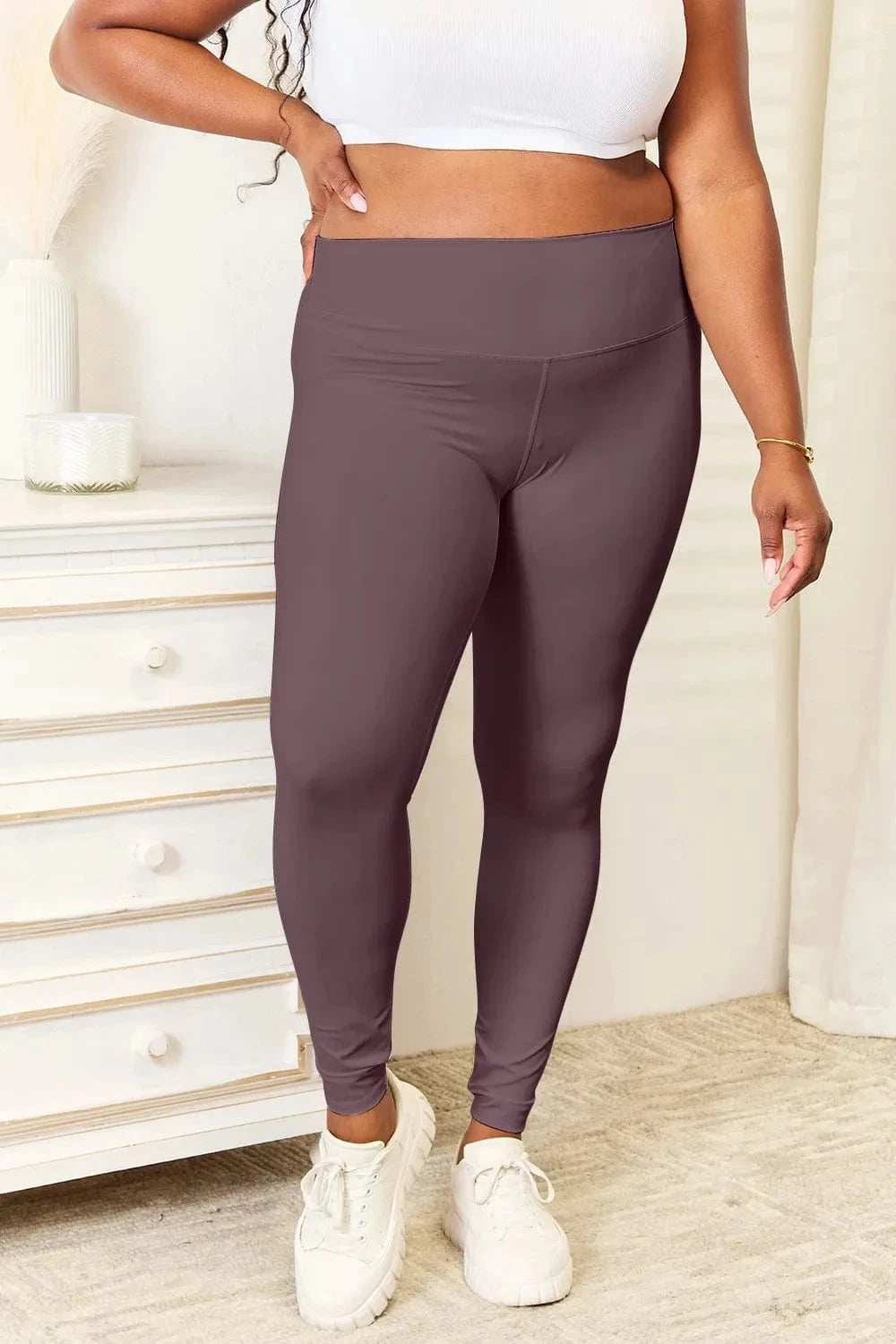 Double Take Wide Waistband Sports Leggings - Trendsi - Flyclothing LLC