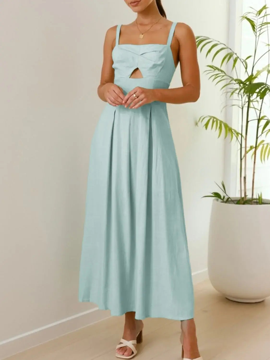 Devine Cutout Square Neck Cami Dress - Trendsi - Flyclothing LLC