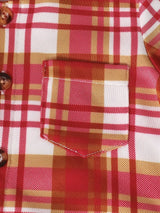 Children's Plaid Button Up Hooded Top & Pants Set - Trendsi - Flyclothing LLC