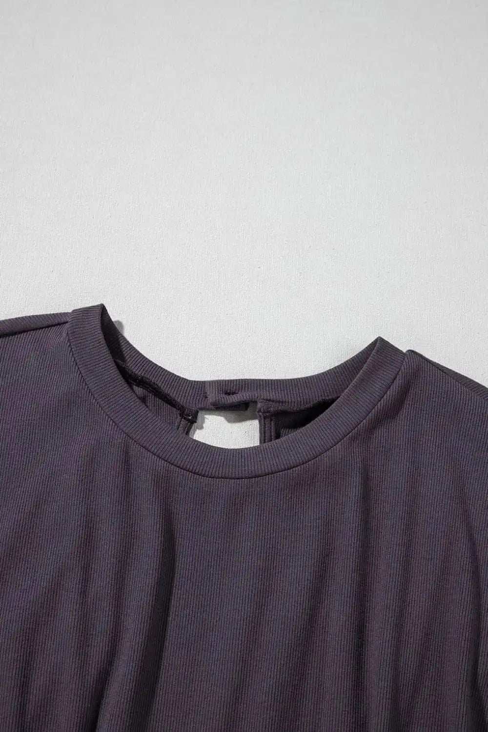 Knit Open Back Cap Sleeve Drawstring Romper - Trendsi - Flyclothing LLC