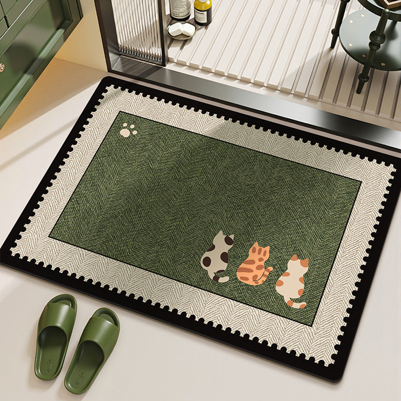 Stain-resistant Diatomaceous Earth Rug That Absorbs Water And Dries Quickly