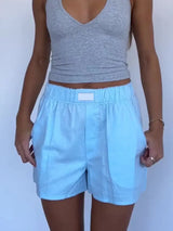 Elastic Waist Shorts - Trendsi - Flyclothing LLC