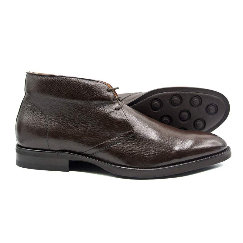 48-590-DBR MARCO Deerskin Chukka Boot, Dark Brown - Zelli Italia - Flyclothing LLC