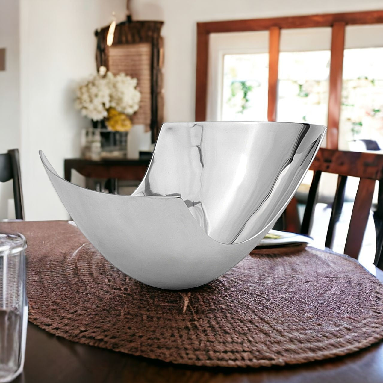 12" Mod Aluminum Scoop Centerpiece Bowl - Homeroots - Flyclothing LLC