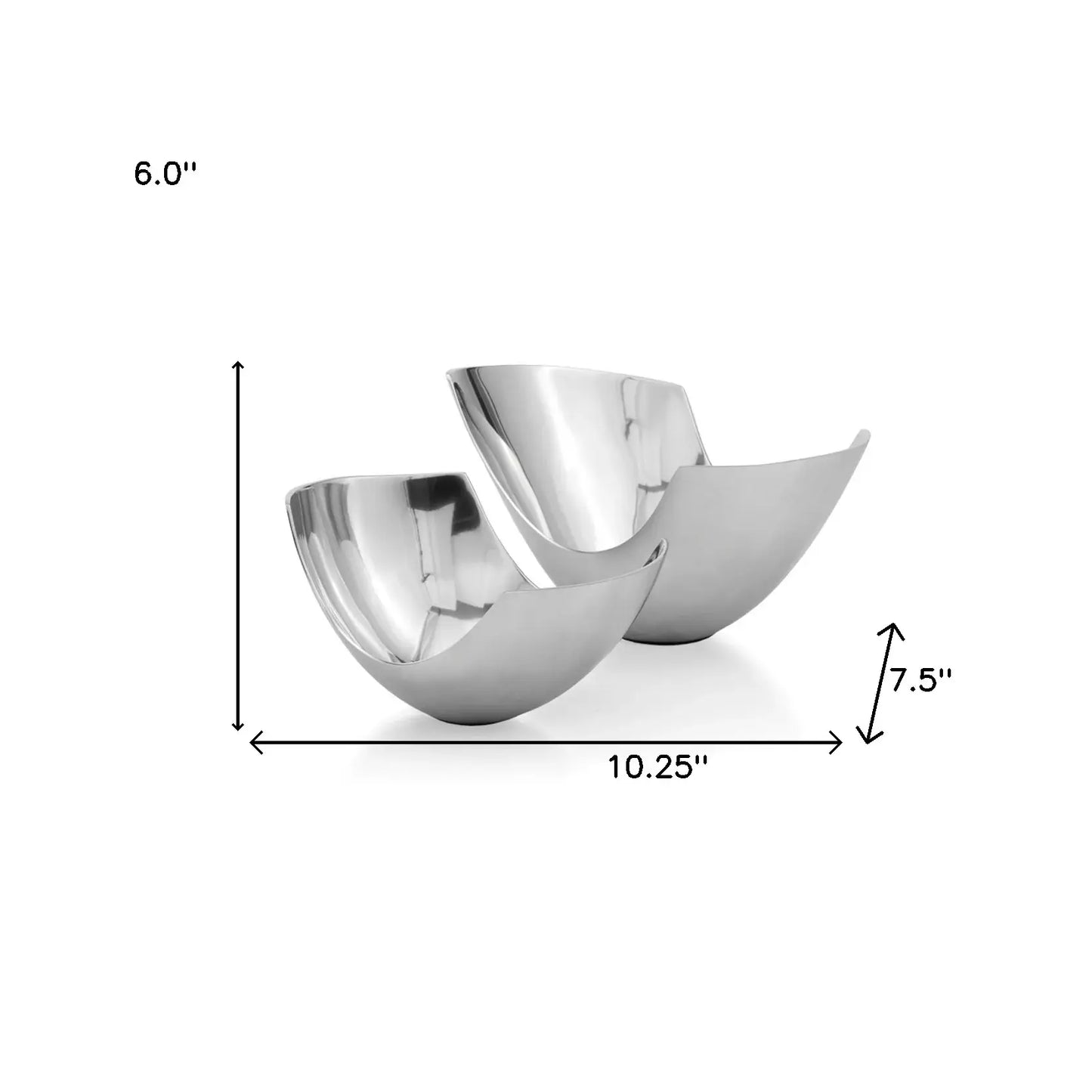 Set of Two Mod Aluminum Scoop Centerpiece Bowls - Homeroots - Flyclothing LLC