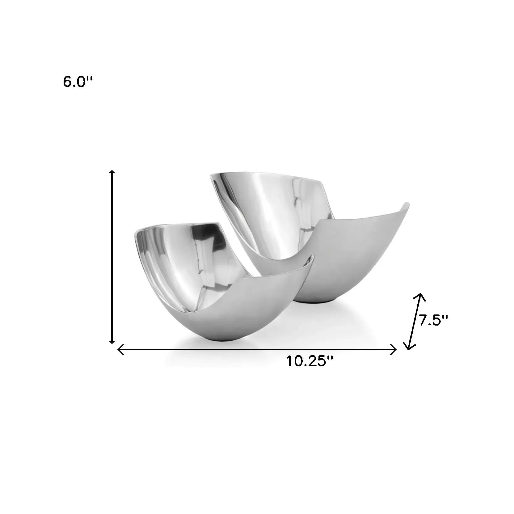 Set of Two Mod Aluminum Scoop Centerpiece Bowls - Homeroots - Flyclothing LLC