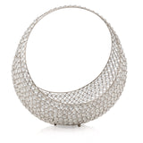 16" Silver and Faux Crystal Bling Ring Basket - Homeroots