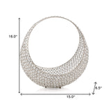 16" Silver and Faux Crystal Bling Ring Basket - Homeroots
