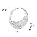 13" Silver and Faux Crystal Bling Ring Basket - Homeroots - Flyclothing LLC