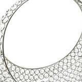 13" Silver and Faux Crystal Bling Ring Basket - Homeroots - Flyclothing LLC
