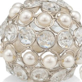 Set of Two Silver and Clear Faux Crystal and Pearl Decorative Orbs - Homeroots - Flyclothing LLC
