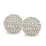 Set Of Two 4" Silver And Clear Faux Crystal Decorative Orbs - Homeroots