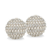 Set Of Two 4" Silver And Clear Faux Crystal Decorative Orbs - Homeroots