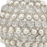 Set Of Two 4" Silver And Clear Faux Crystal Decorative Orbs - Homeroots - Flyclothing LLC