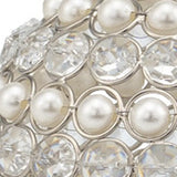 Set Of Two 5" Silver And Clear Faux Crystal Decorative Orb Sculptures - Homeroots