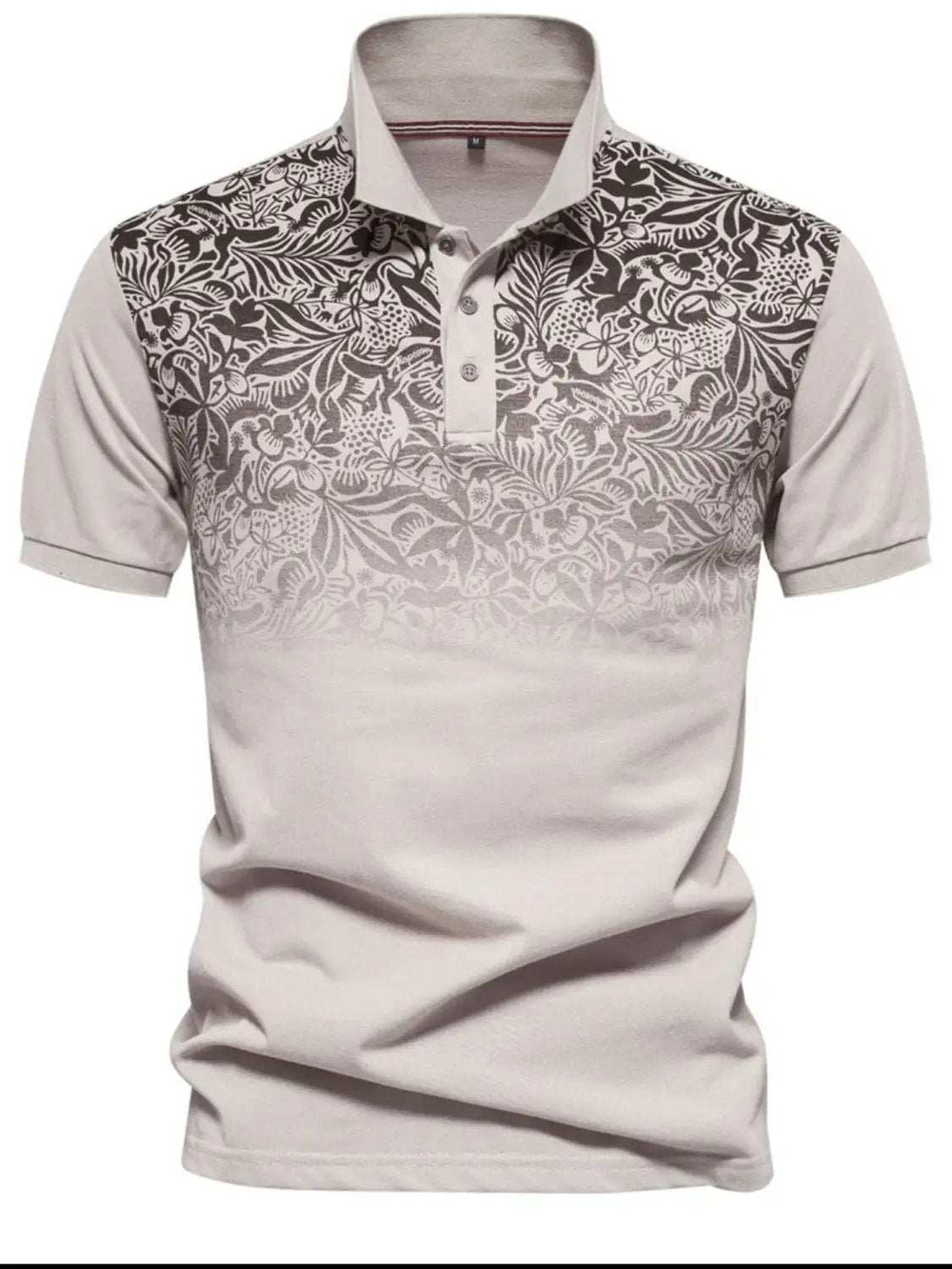 Men's Printed Collared Neck Short Sleeve Polo - Trendsi - Flyclothing LLC