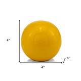 4" Yellow Metal Decorative Orb - Homeroots - Flyclothing LLC