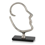 12" Black and Silver Marble and Aluminum Tabletop Sculpture - Homeroots - Flyclothing LLC