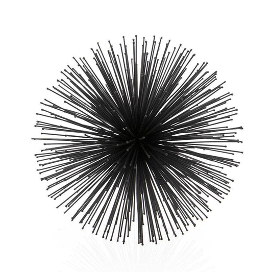 10" Black Iron Decorative Orb Tabletop Sculpture - Homeroots