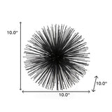 10" Black Iron Decorative Orb Tabletop Sculpture - Homeroots