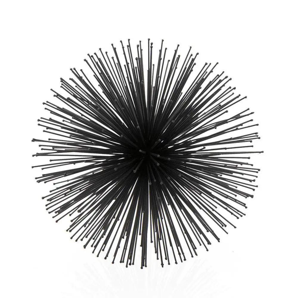 10" Black Iron Decorative Orb Tabletop Sculpture - Homeroots